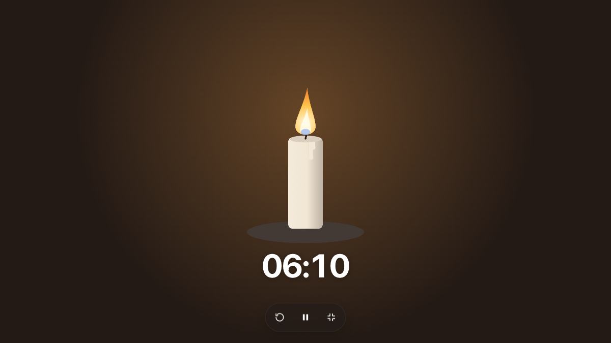 Candle Timer in full screen