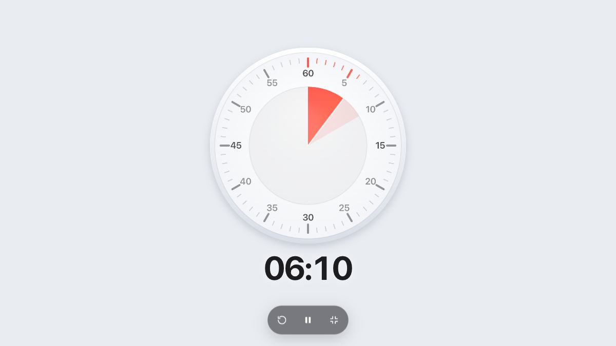 Cooking Timer in full screen