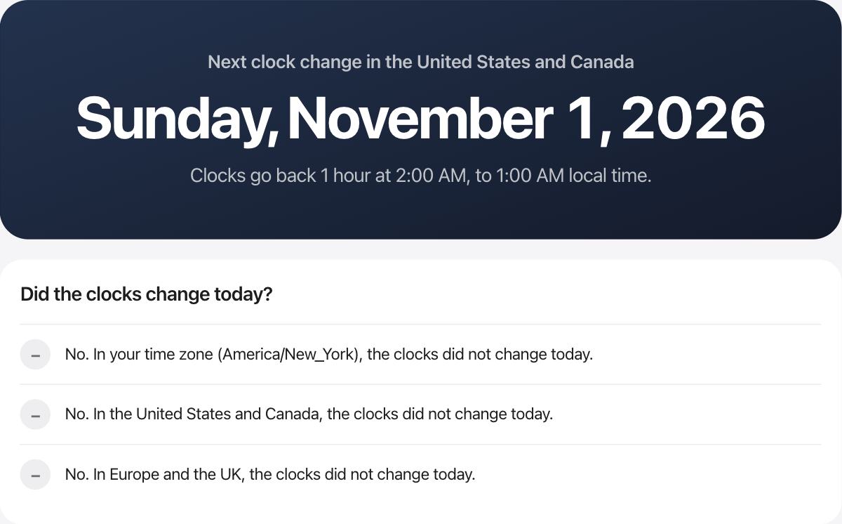 When do the clocks change?