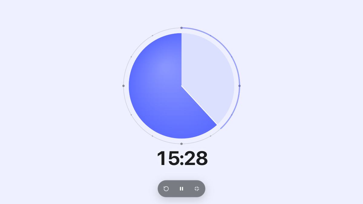 Temporizador de concentración en pantalla completa